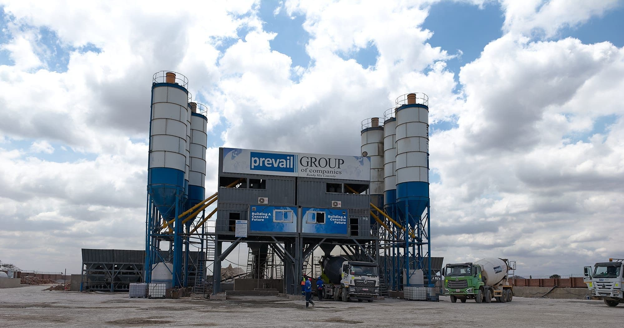 The Prevail Concrete batching plant and mixer fleet at Plot 3A, Norton